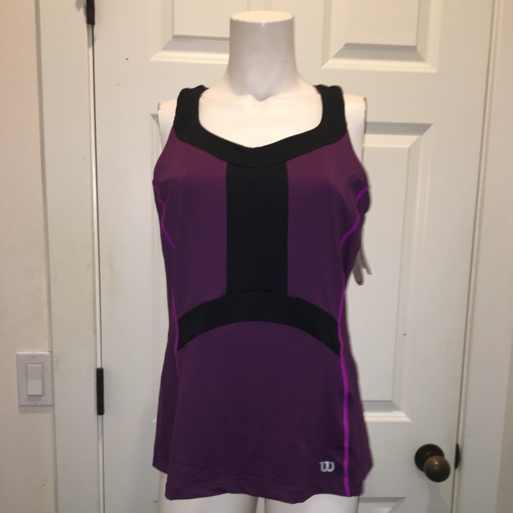 Wilson Tennis Tops in Deep Plum/black NWT